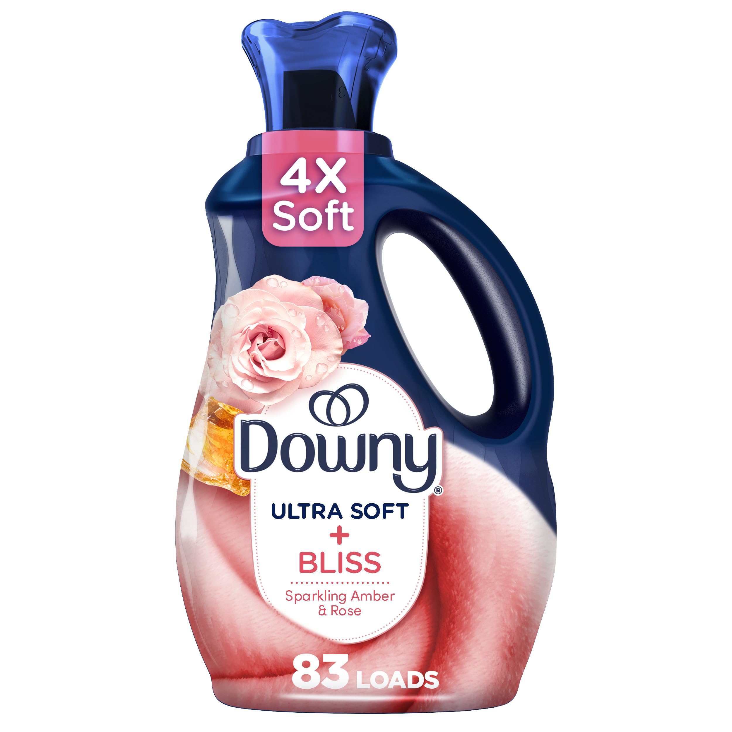 

Downy Ultra Soft Fabric Softener Sparkling Amber and 50 fl 83 Uses Liquid, Bliss, Rose, oz,
