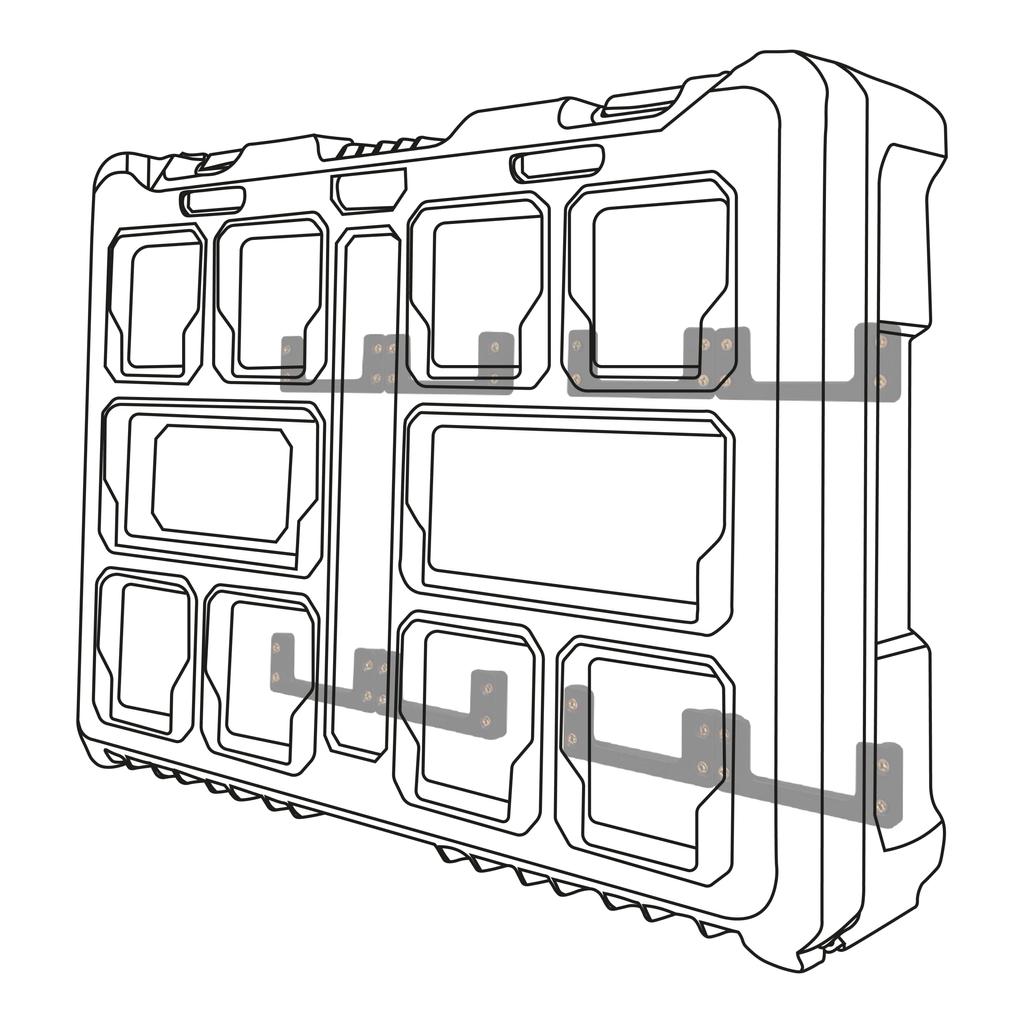StealthMounts Cleats Feet Cleats Toolbox Storage System Mount Anywhere Compatible with Milwaukee Packout 'n' (6 Pack) (Black)