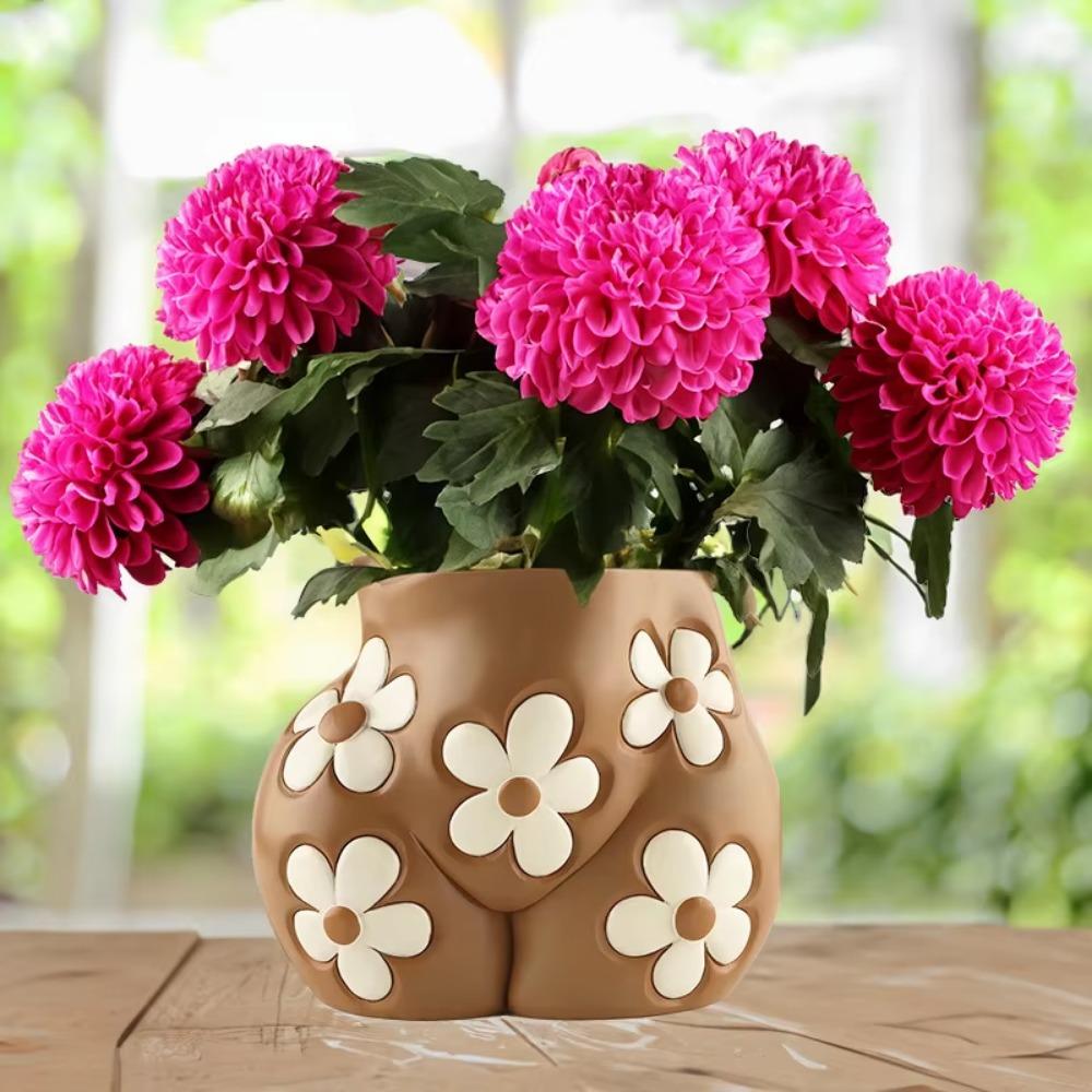 

Decorative Body Art Flowerpot Ins Desktop Flower Pot Multifunction Resin Succulent Planter Garden Style B