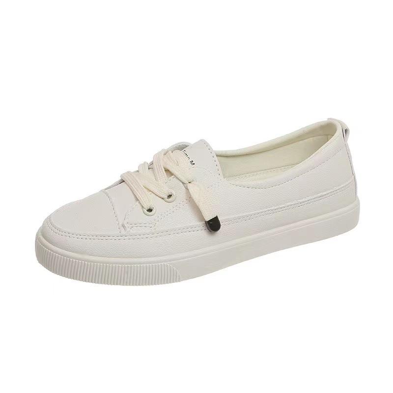 

Little white women s shoes spring and summer leather surface waterproof versatile leisure college style sports shoes soft sole height increase 40