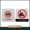 NO PHOTOS No Photography Signs Sticker Public Place Acrylic Wall Stickers Prohibition Badge Notice Store Inside Warning Plaque