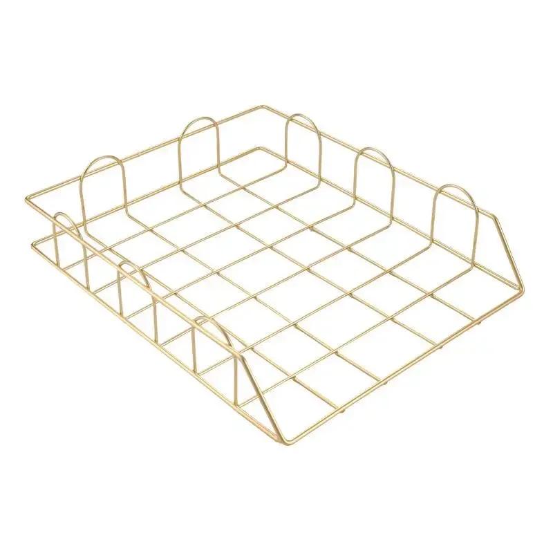 Multi-functional Iron Desk Organizer Storage Basket for Home Office Storage Organizer