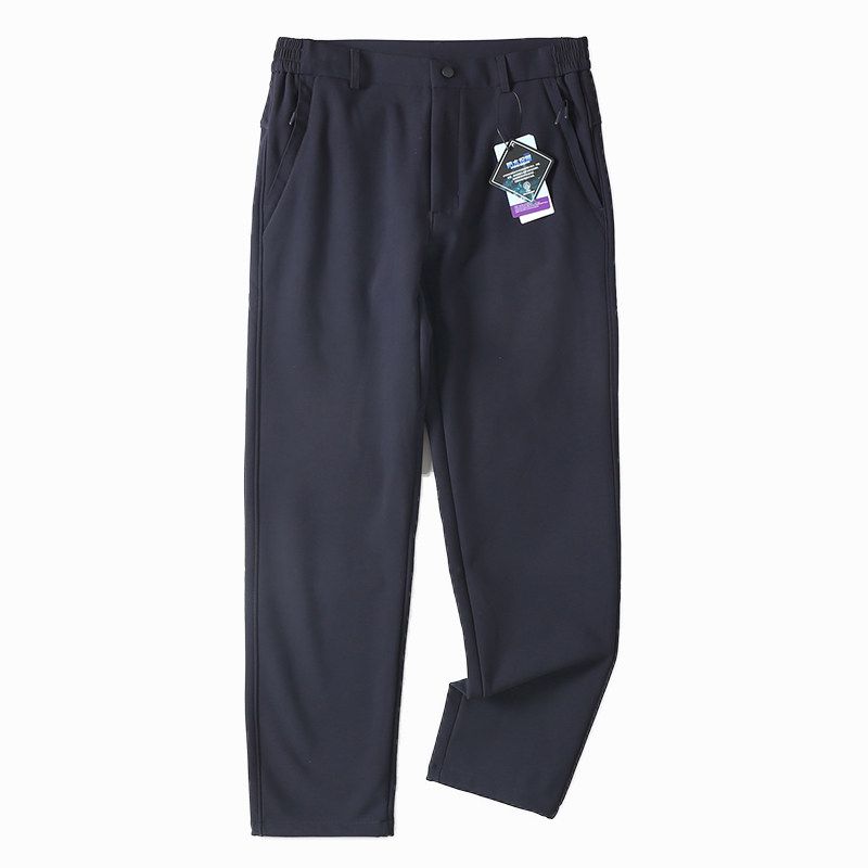 Foreign Trade Surplus Outdoor Hiking Windproof Waterproof Softshell Pants Autumn and Winter Men's Fleece-Lined Warm Straight-Leg Casual Pants