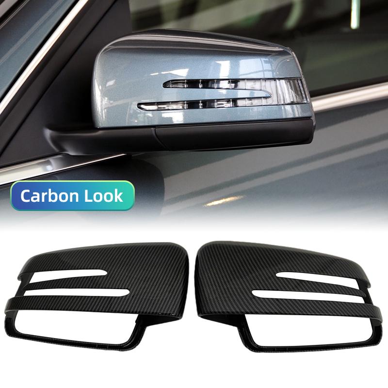 For Mercedes Benz W176 W246 W204 W212 W221 C117 X204 X156 2 Pcs Replacement Carbon Fiber Pattern Rearview Side Mirror Cover Caps