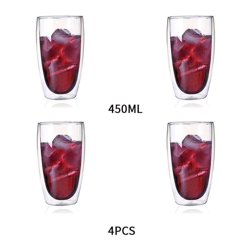 Heat-Resistant Double Wall Glass Cup Milk Whiskey Tea Beer Transparent Beer Espresso Coffee Cup Drinkware Cups Drinking Glasses