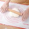 Wood French Rolling Pin for Baking, QUELLANCE Wooden Dough Roller with Silicone Baking Mat, Beech Wood Rolling Pins for Baking Dough, Pizza, Pie,
