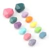 12 Pcs Colorful Wooden Rock Balancing Blocks Parent Child Interaction Educational Puzzle Toys