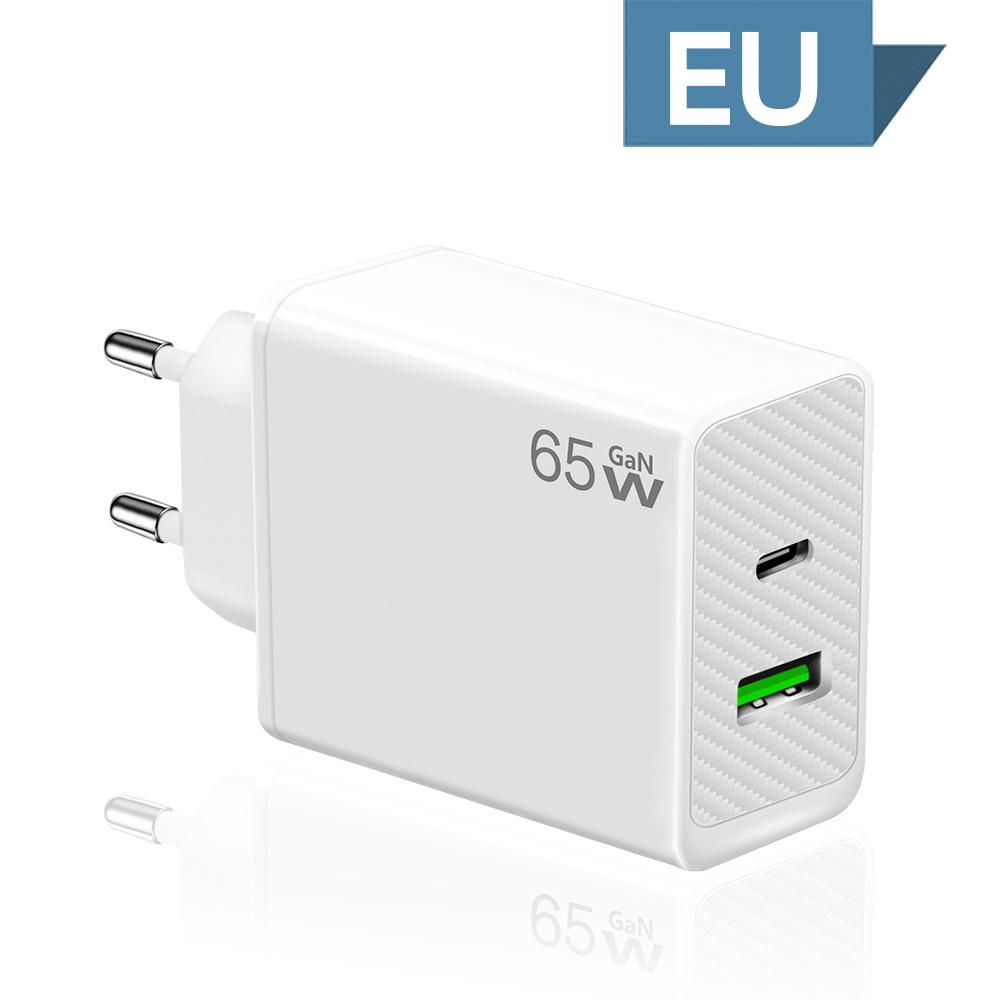 

QGeeM GaN 65 Вт зарядное устройство USB Type C PD зарядное устройство для быстрой зарядки для iPhone 14 13 Pro Max Xiaomi Samsung QC4.0 PD3.0 адаптер Type-C EU plug 65W чёрный