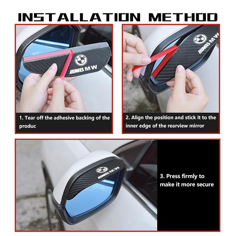 2PCS Car Rearview Mirror Rain Eyebrow Side Snow Sun Visor For BMW M Performance Alpina M3 M5 M6 X1 X3 X4 X5 G20 OF8