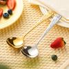Stainless Steel Spoon with Anti-Slip Grip Hammer Pattern Design Soup Rice Noodles Spoon Multifunctional