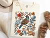Quail Wildflower Shirt, Boho Floral Quail Birdwatching Tee, Bird Lover Gift
