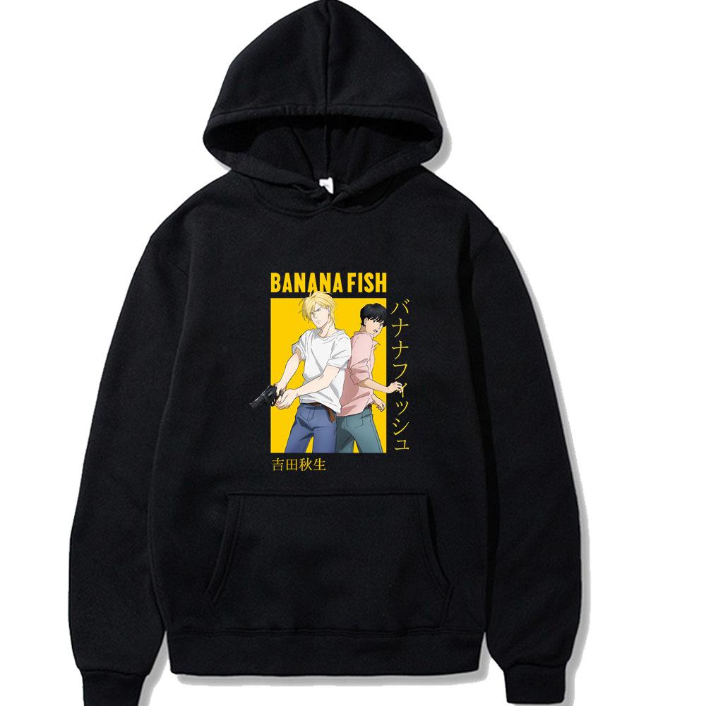 Banana Fish Autunm Winter Printed Men Hoodie Brand Hoody Y2K Clothes Vintage Fashion Casual Unisex Long Sleeve Pullovers