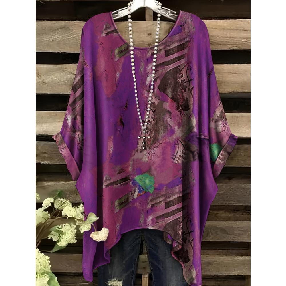 New Woman Elegant Peacock Print T-Shirts Casual Loose Machine Washable O-Neck Short Sleeve Summer Fashion Streetwear Clothing