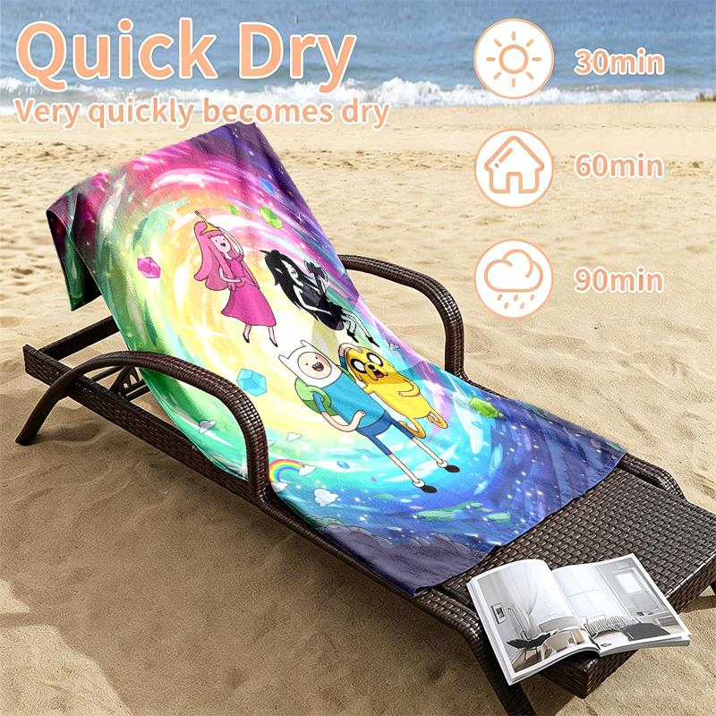 Adventure Time Beach towels also serve as bath towels summer essential a musthave for the outdoors the beach and the pool