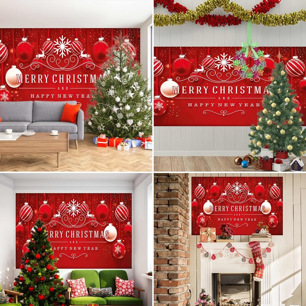 Christmas Garage Door Banner - Winter Snowman and Santa Claus Outdoor/Indoor Decoration Perfect for Christmas
