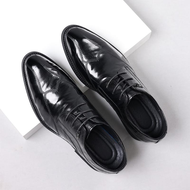

Кожаные туфли мужские деловые кожаные мужские туфли повседневные с мягкой подошвой в британском стиле с острым носком модные туфли 44