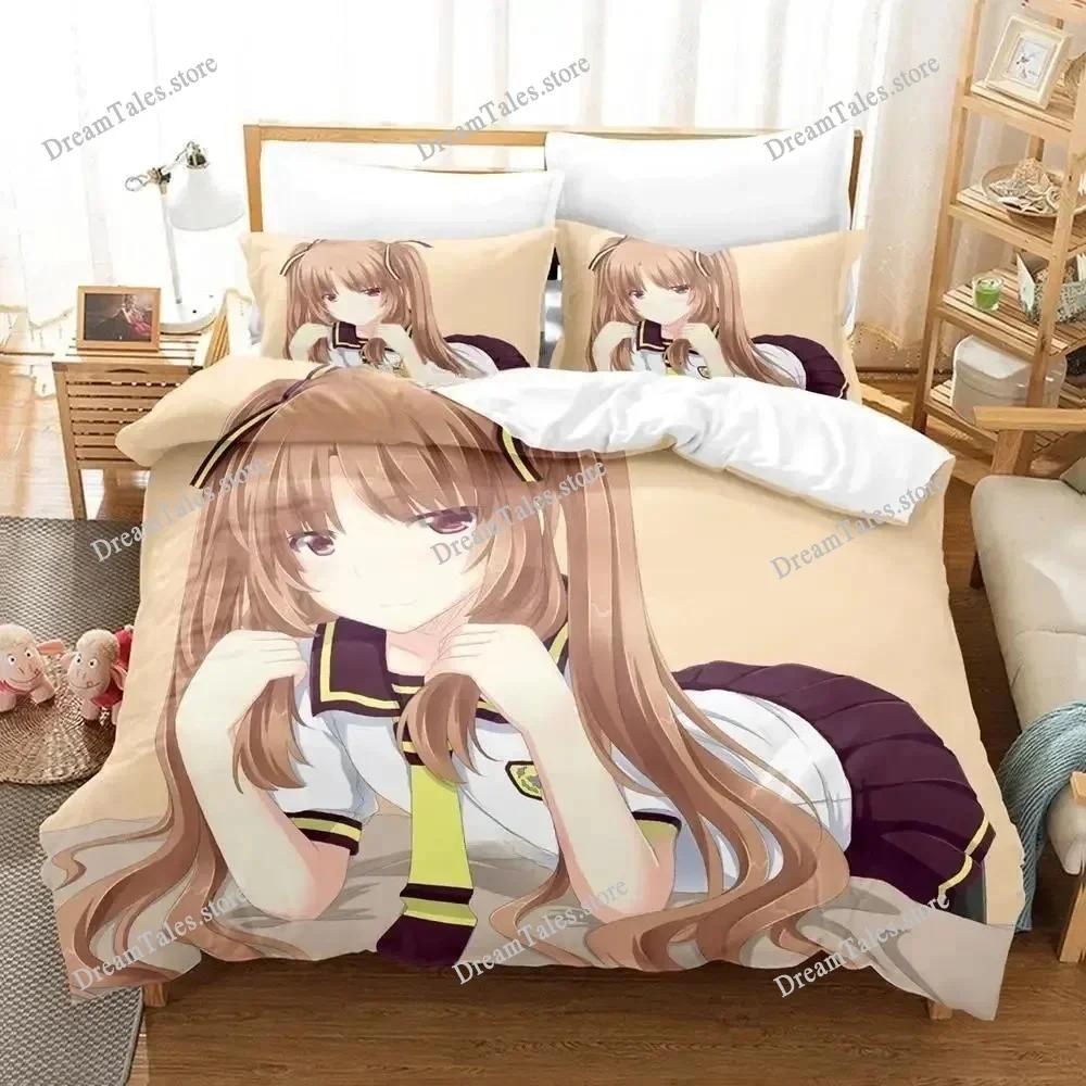 Anime Kawaii Waiting in The Summer Bedding Set Boys Girls Twin Queen Size Duvet Cover Pillowcase Bed Kids Adult Home Textile