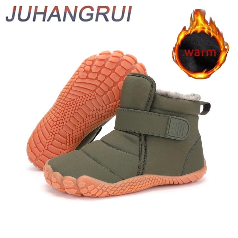Kids Snow Boots Outdoor Anti-slip Waterproof Soft Plush Winter Short Boots Boys Warm Plush Boots Girls Soft Fur Winter Warm Boot 25