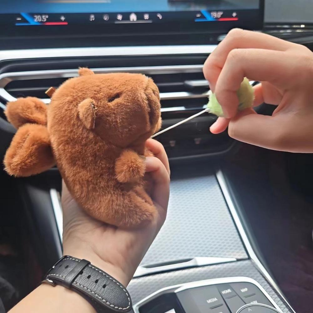 Pull Rope Capybara Plush Pendant With Wings Capybara Plushie Doll  Christmas Gift