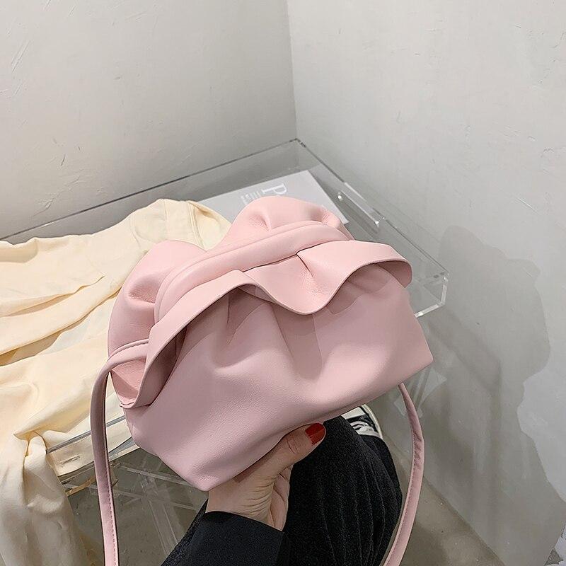 Plissee Umhängetasche 2024 Winter Neue Hohe qualität Weiche PU Leder frauen Designer Handtasche Luxus marke Schulter Messenger Tasche