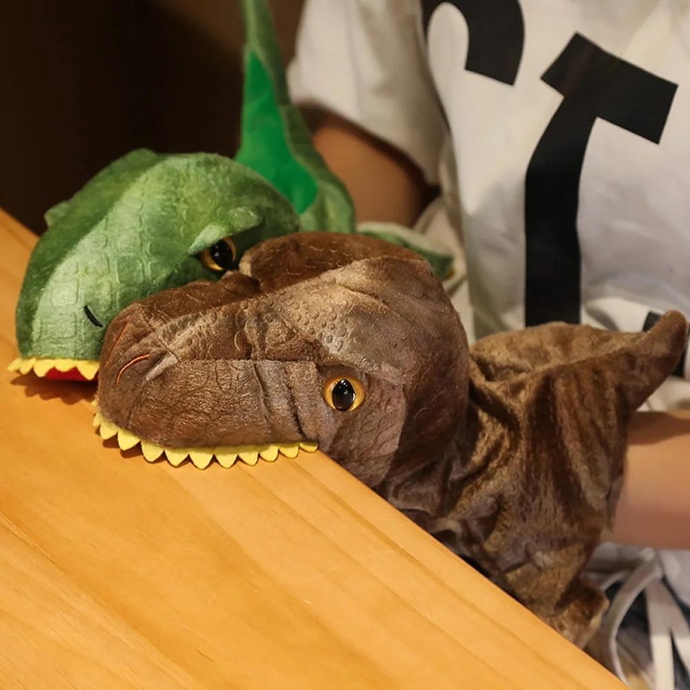 1 Adet Kurbağa Timsah Köpekbalığı Dinozor Peluş El Kuklaları Gerçekçi Triceratop Tyrannosaurus Rex El Kuklaları Çocuklar Yetişkinler için Muppet'lar