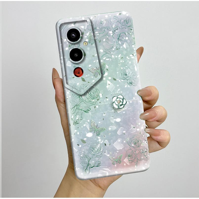 For Tecno Pova 4Pro LG8n Back Cover For Techno Pova 4 Pro Pova4 LG7n Case Silicone Aesthetic Pretty Butterfly Flower Soft Bumper