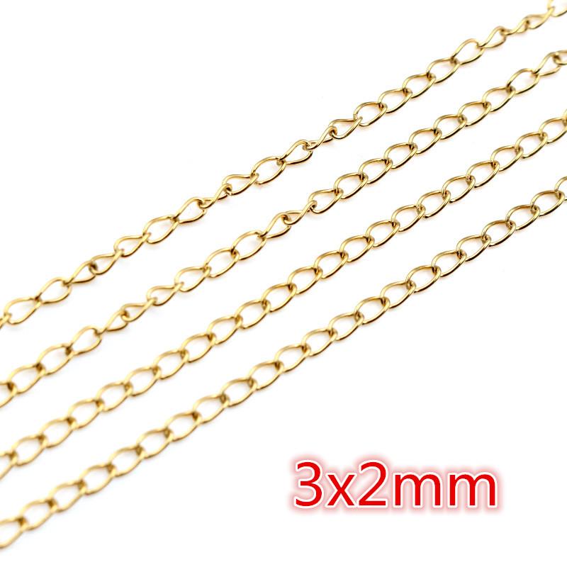 5 Meters/Lot Never Fade Stainless Steel Gold Plated Necklace Chains For DIY Jewelry Findings Making Materials Handmade Supplies