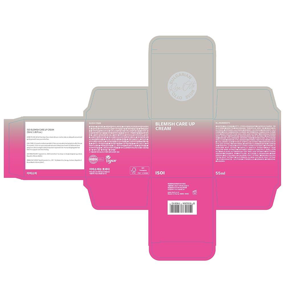 ISOI Blemish Care Up Cream 55ml/ Reduces Blemishe, Soothing, Nourishing, Moisturizing, Korean Cosmetics, Kbeauty