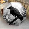 1 PC Automatic Folding Umbrella - Raven Pattern, Portable & Foldable Design with 8 Ribs, Christmas Birthday Gifts