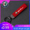 Pentru Alfa Romeo pentru Insigne Auto din Piele de Lux Brelocuri Pentru Alfa Romeo Sportiva Giulia Giulietta 159 156 Stelvio Inele Breloc