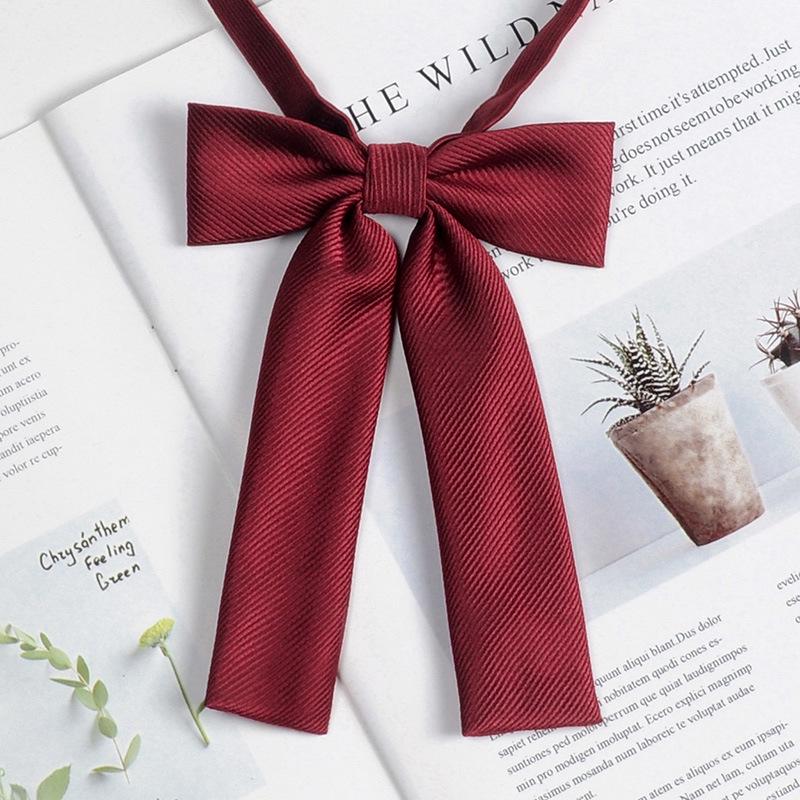 Graduation Photo Burgundy Bow Tie for Women & Men - Japanese JK Academy Style