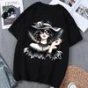 Vintage Lady Graphic Tshirt Casual Shortsleeve Tee Classic Korean Fashion Tee Versatile Daily Wear Y2k Streetwear for Women