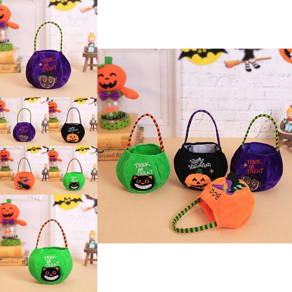 Halloween Bags Candy Pumpkin Handbag Trick Or Treat Cat Witch Bags Decor Prop