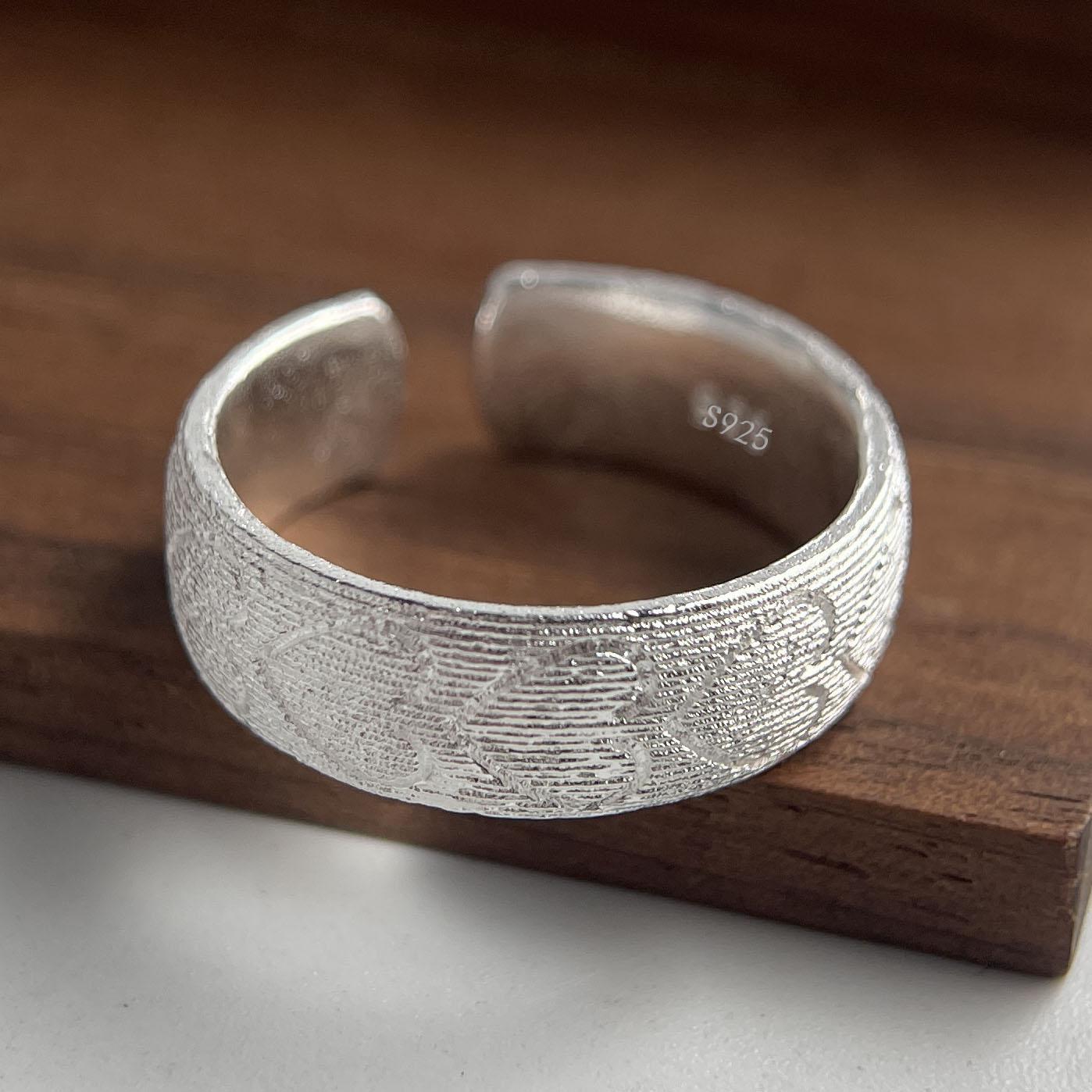 

925 Sterling Silver Rings for Women Couple Minimalist Handmade Simple Wide Star Ring Set Party Jewelry Gift Prevent Allergy resizable