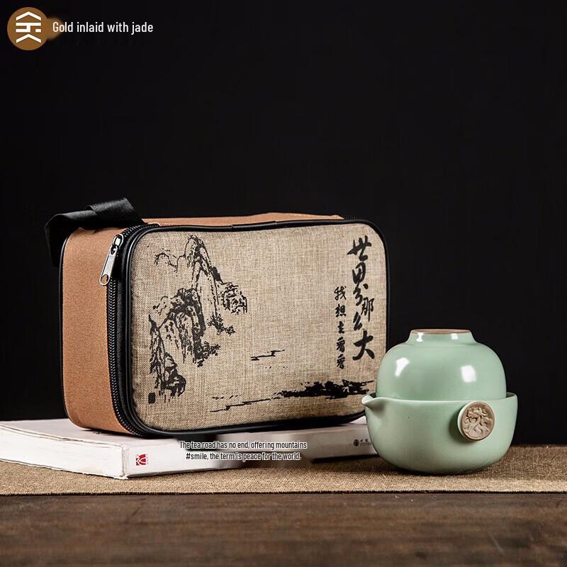 Auspicious Dragon Ceramic Kung Fu Travel Tea Set