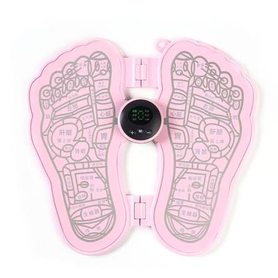 Faltbares Fußmassagegerät Automatische Intelligenz 6 Modi 9 Stufen EMS Elektrische Fußmassage-Matte Rosa