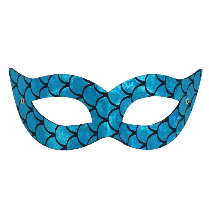 

Venice Mermaid Princess Mask Iridescent Laser Fish Scale Pattern Half Face Mask Women Prom Costume Party Performance Prop світло-синій колір