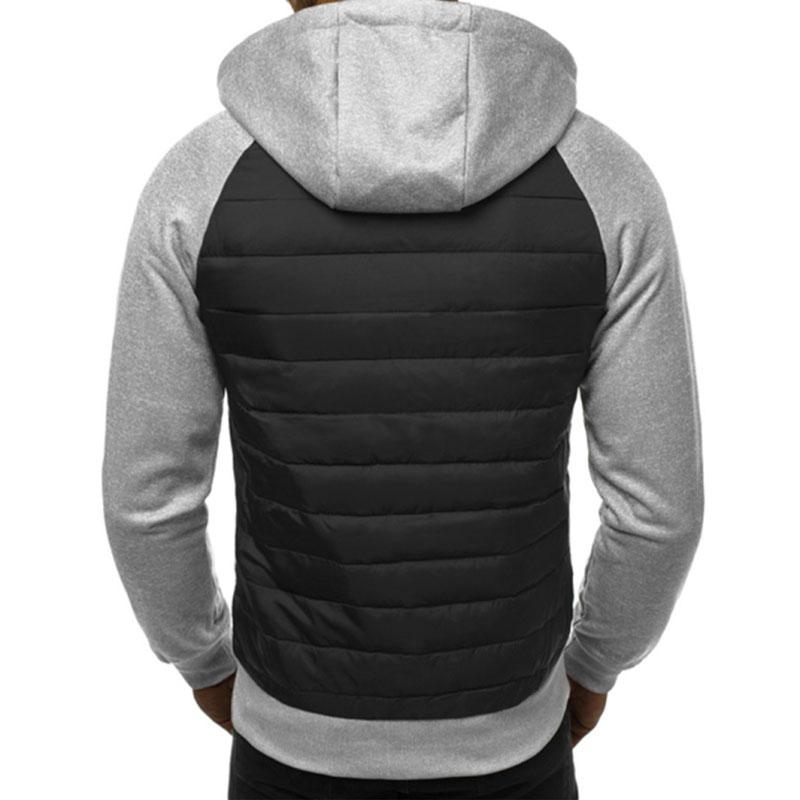 New Men's Casual Sweatshirt Zipper Hooded Sweatshirt Jacket Men's Patchwork Cardigan