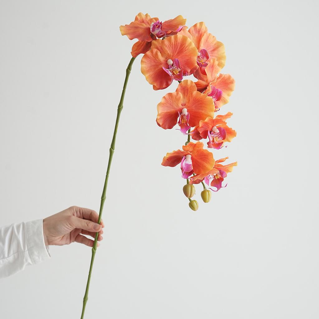 Künstliche Phalaenopsis Orchideenblüten Hochzeit Dekorative Phalaenopsis Realistische Orchidee Lange Stiele 9 Köpfe Heim Indoor Deko