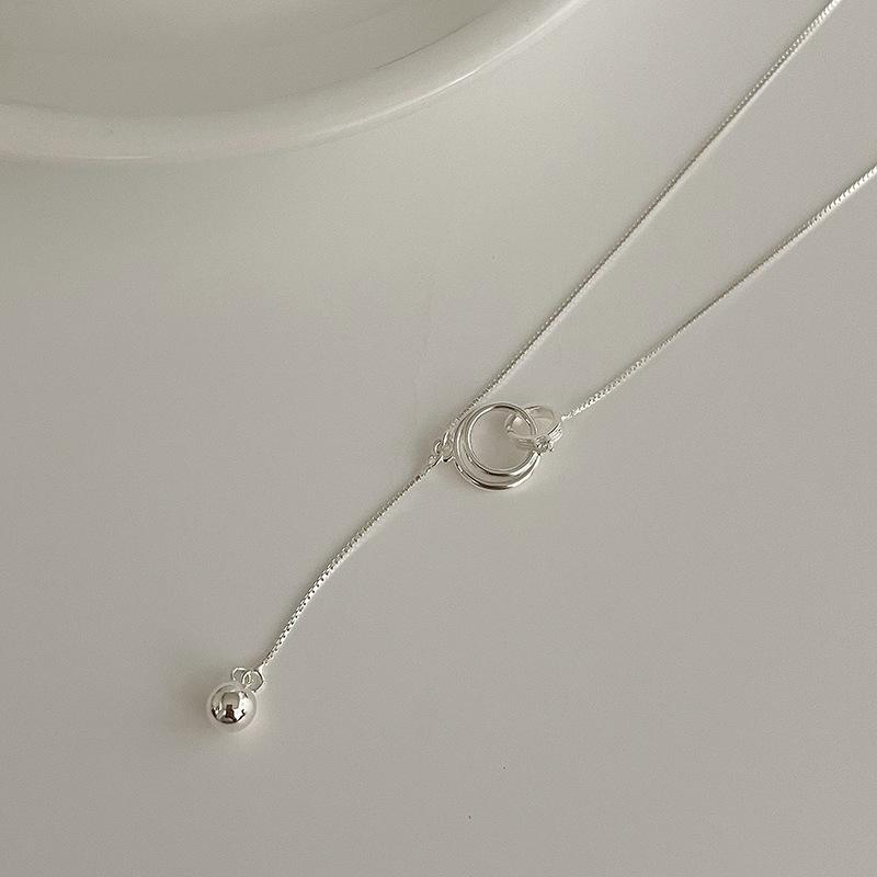 Korean version S925 sterling silver interlocking necklace women s fashionable INS temperament wind planet surrounding collarbone chain 925 sterling silver