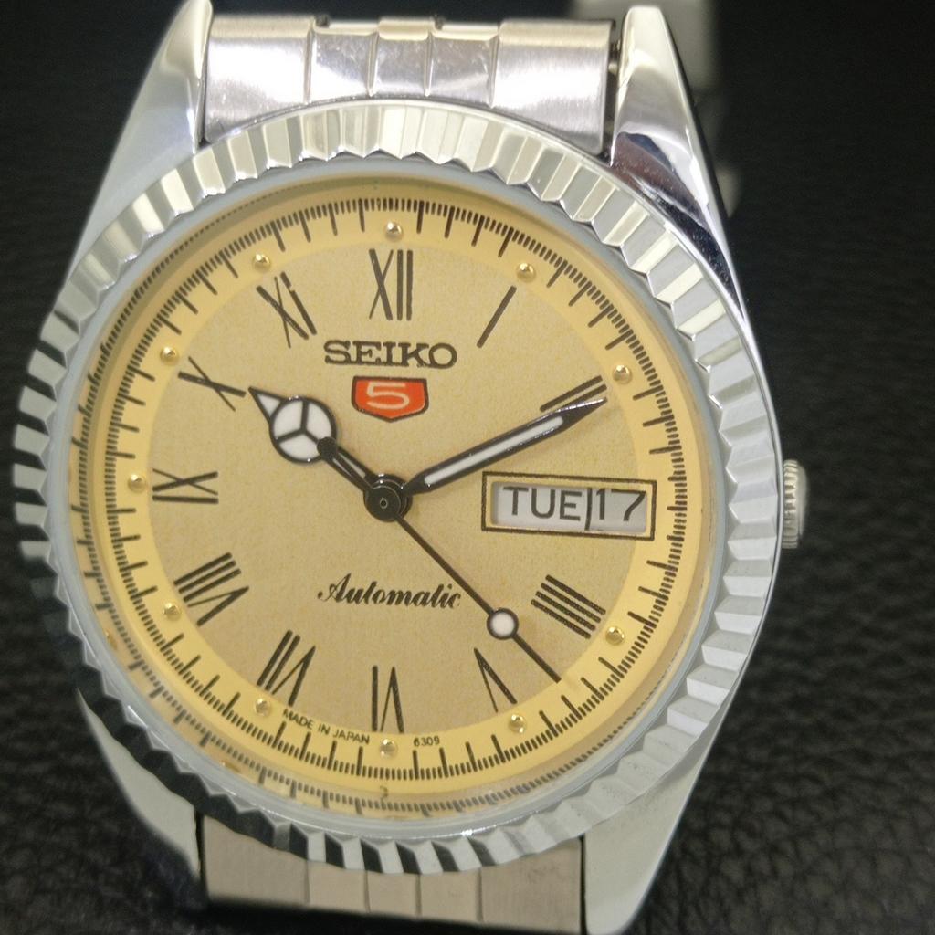 JAPAN VINTAGE REFURBISHED SEIKO 5 AUTOMATIC MENS ROMAN FIGURE WATCH a442101-4