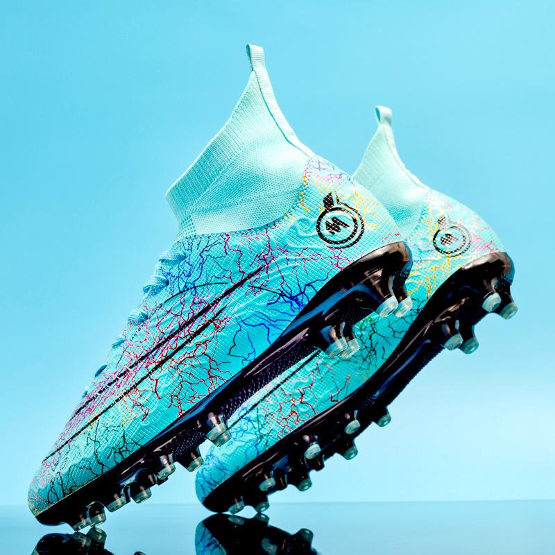 Football Shoes High-top Broken Nails Artificial Turf Men's and Women's Long Nails Broken Nails Competition Student Training Shoes