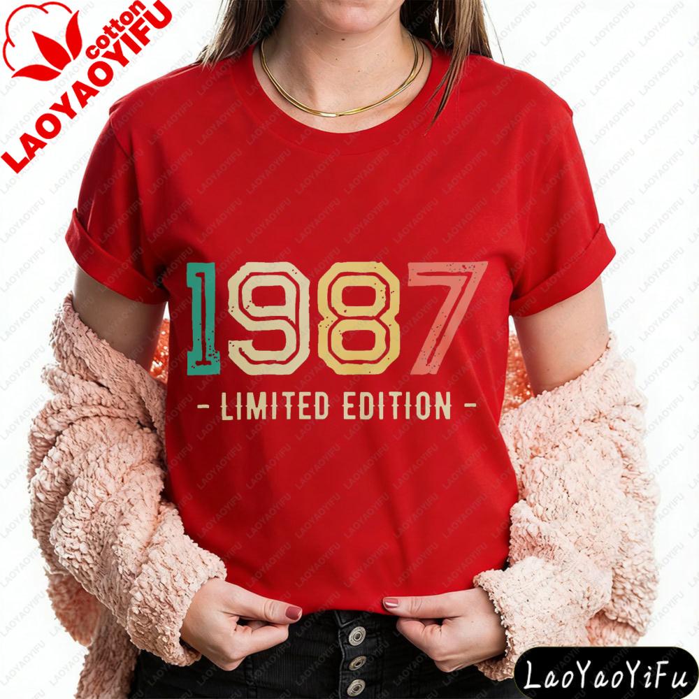 1987 Limited Edition Vintage Design Shirt Retro Style Unisex TShirt Birthday Memorial Clothing Unisex Unisex Crewneck Cotton Tee S