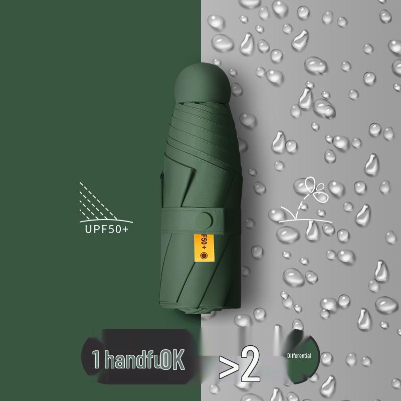 50% Off: Ultra-Light Mini Capsule Umbrella - 6 Ribs, UV Protection, for Sunny & Rainy Days, Women's Pocket Size
