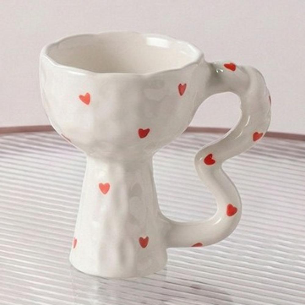 Hand-Painted Handmade Mug Vintage Striped Dessert Cup Ice Cream Cup Milk Cup Dessert красный