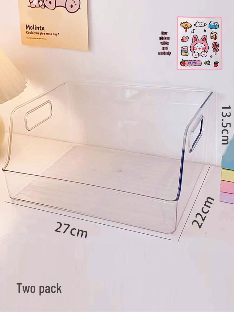 Acrylic Bookstand & Storage Box - Transparent Desktop Organizer with Large Capacity