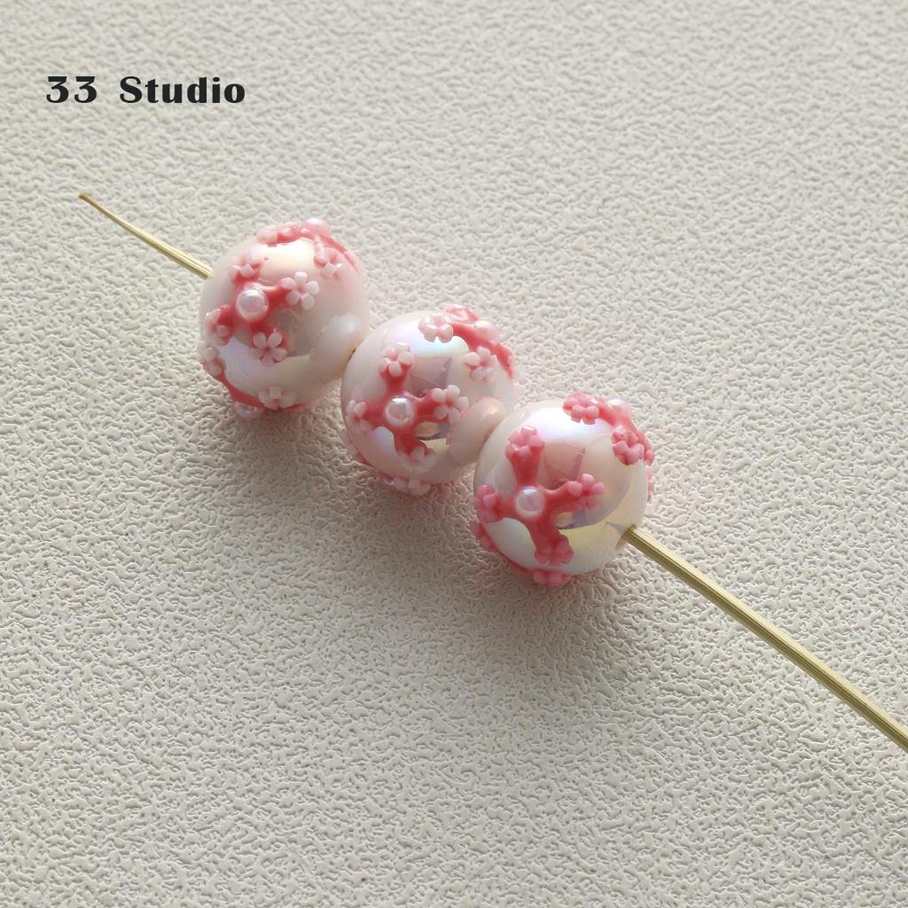 Pure Hand-painted Beads Stickers Diamonds Set Pearl Diy Jewelry Accessories Material Package Beads Car Pendant Cell Phone Chain Beads