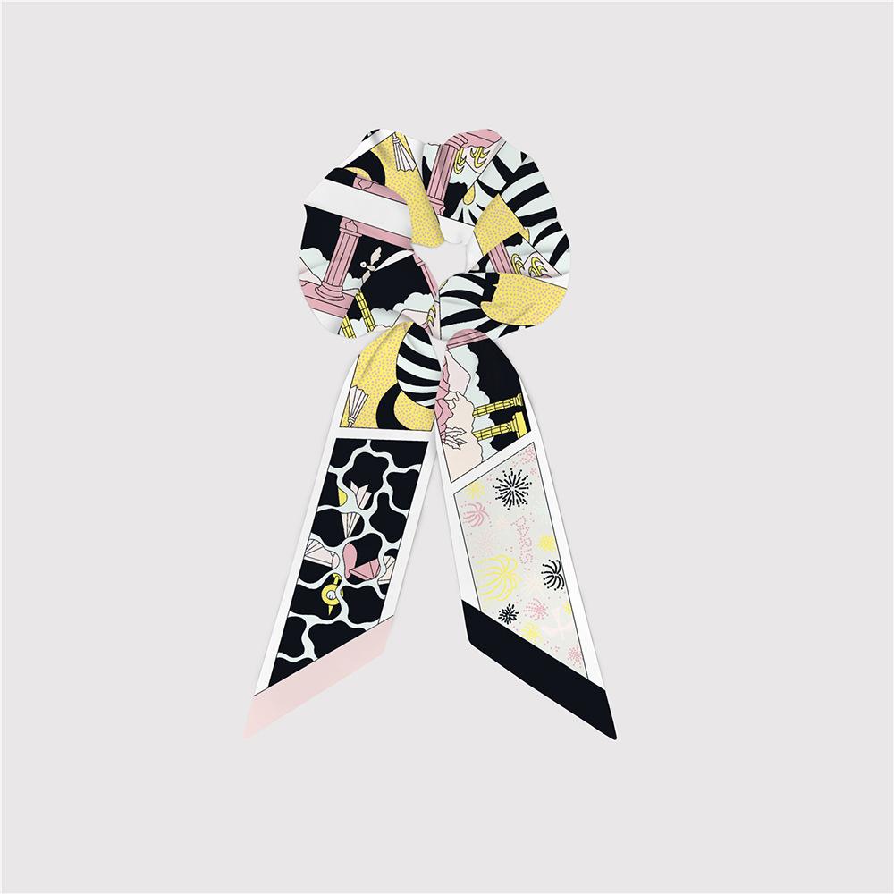 Elegant Silk Large Scrunchies Rubber Bands Women Hair Scarf Elastic Hair Bands Ties Ponytail Holder Hair Accessories for Girls