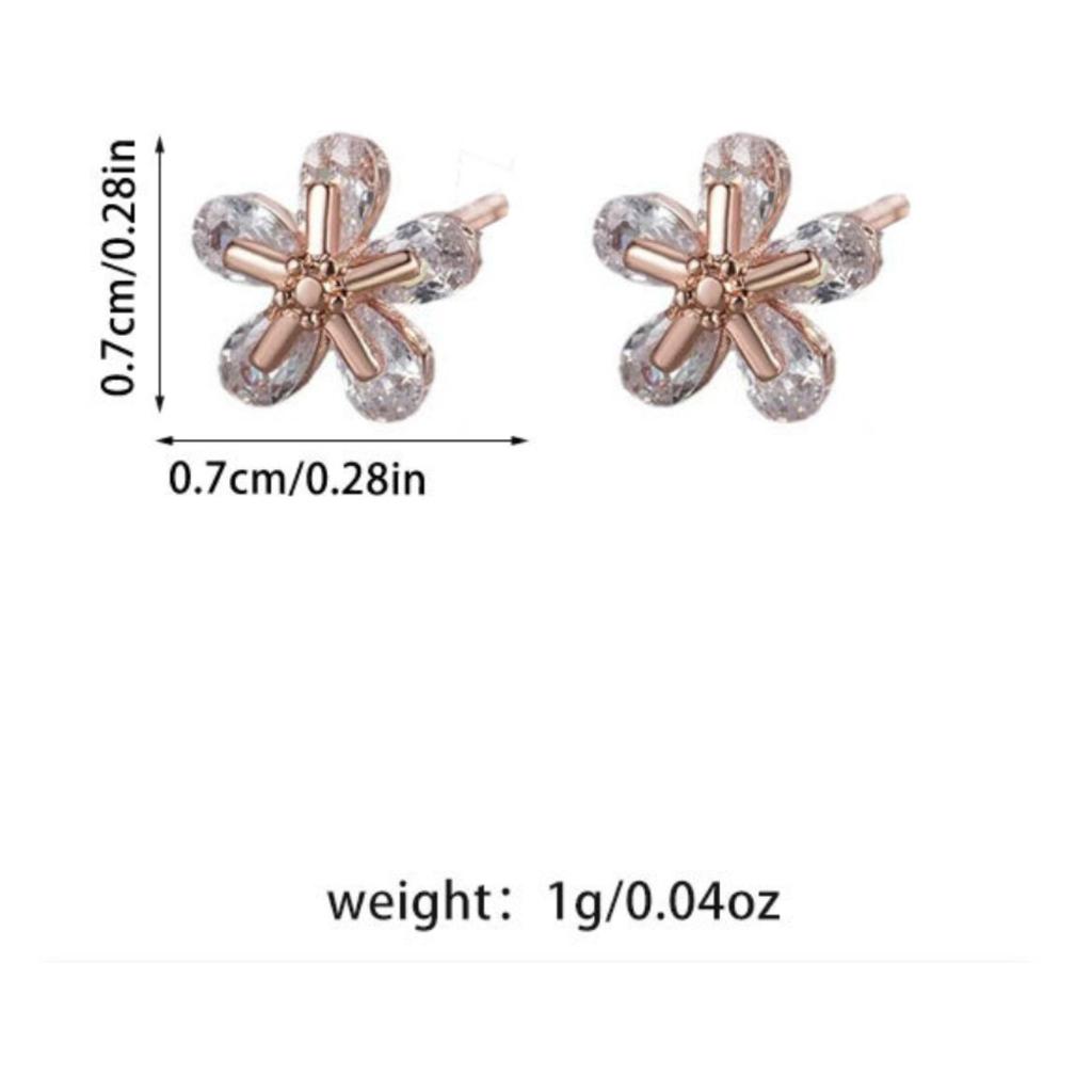 Five-petaled Flower Stud Earrings Female Sweet and Versatile Simple Summer Light Luxury Niche Design Small and Cute