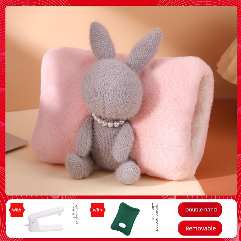 Rechargeable Hot Water Bag Washable Explosion-Proof Heating Pad Girls' Belly Warming Hand Warmer Plush Cute Cartoon Electric Heater